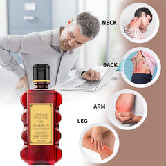 Dispensing massage oil onto palm
