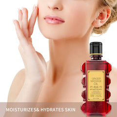 Massage oil applied to shoulder muscles