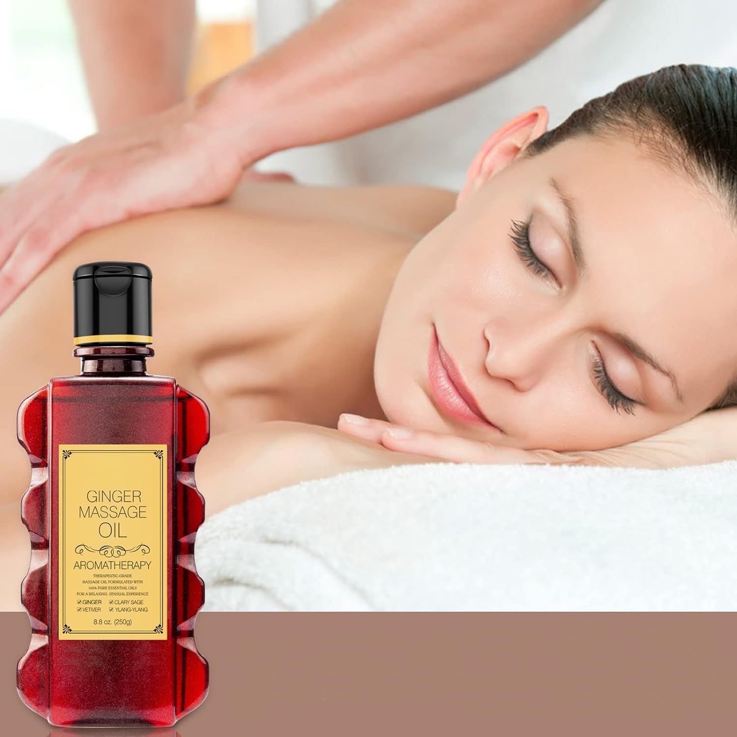 Close-up of natural carrier oils in Ginger Massage Oil