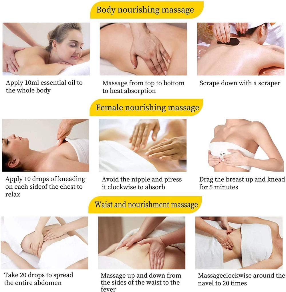 Gift-ready three-pack ginger massage oil set