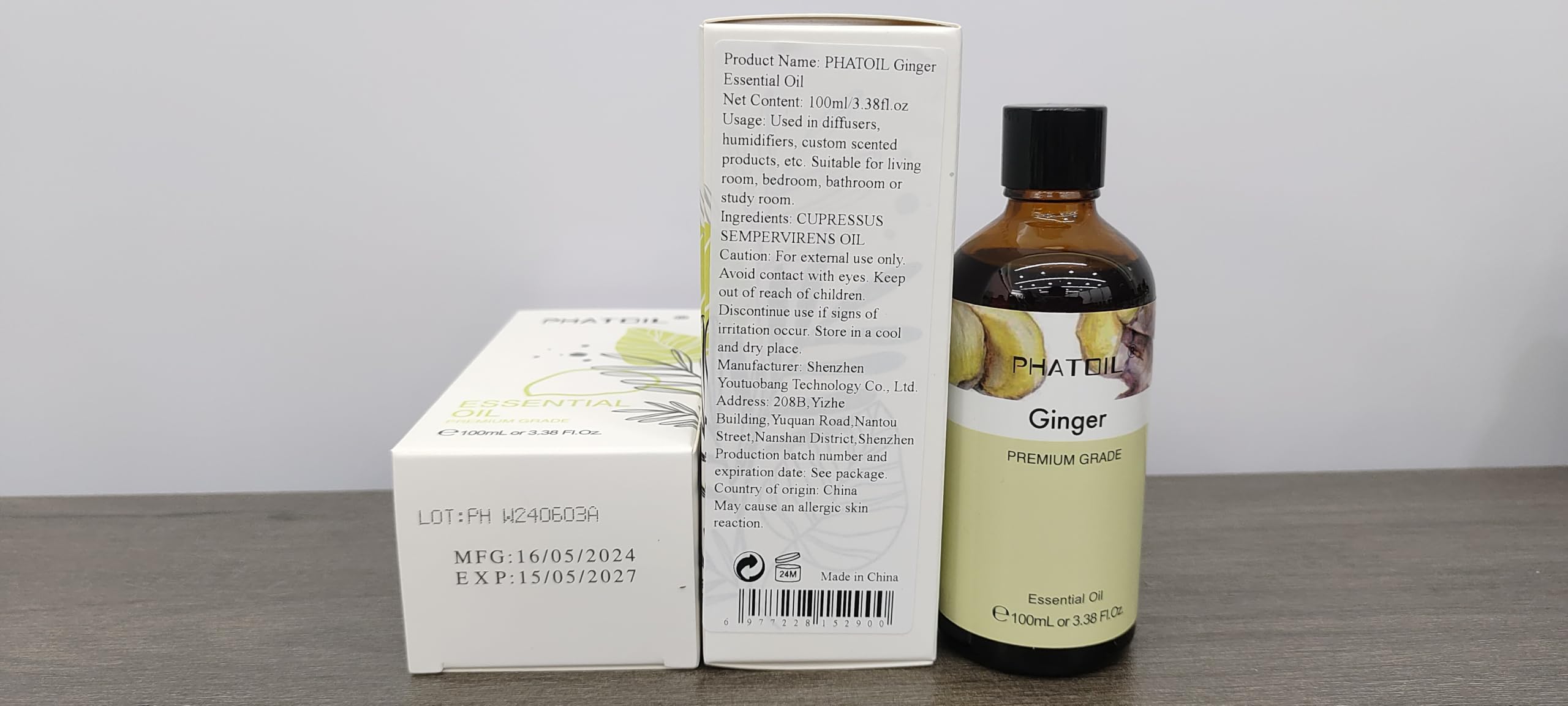 Premium quality Ginger essential oil for home and kitchen use