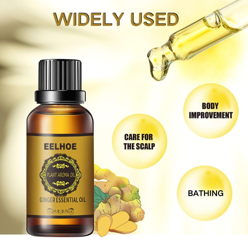 Fresh ginger root and ginger essential oil