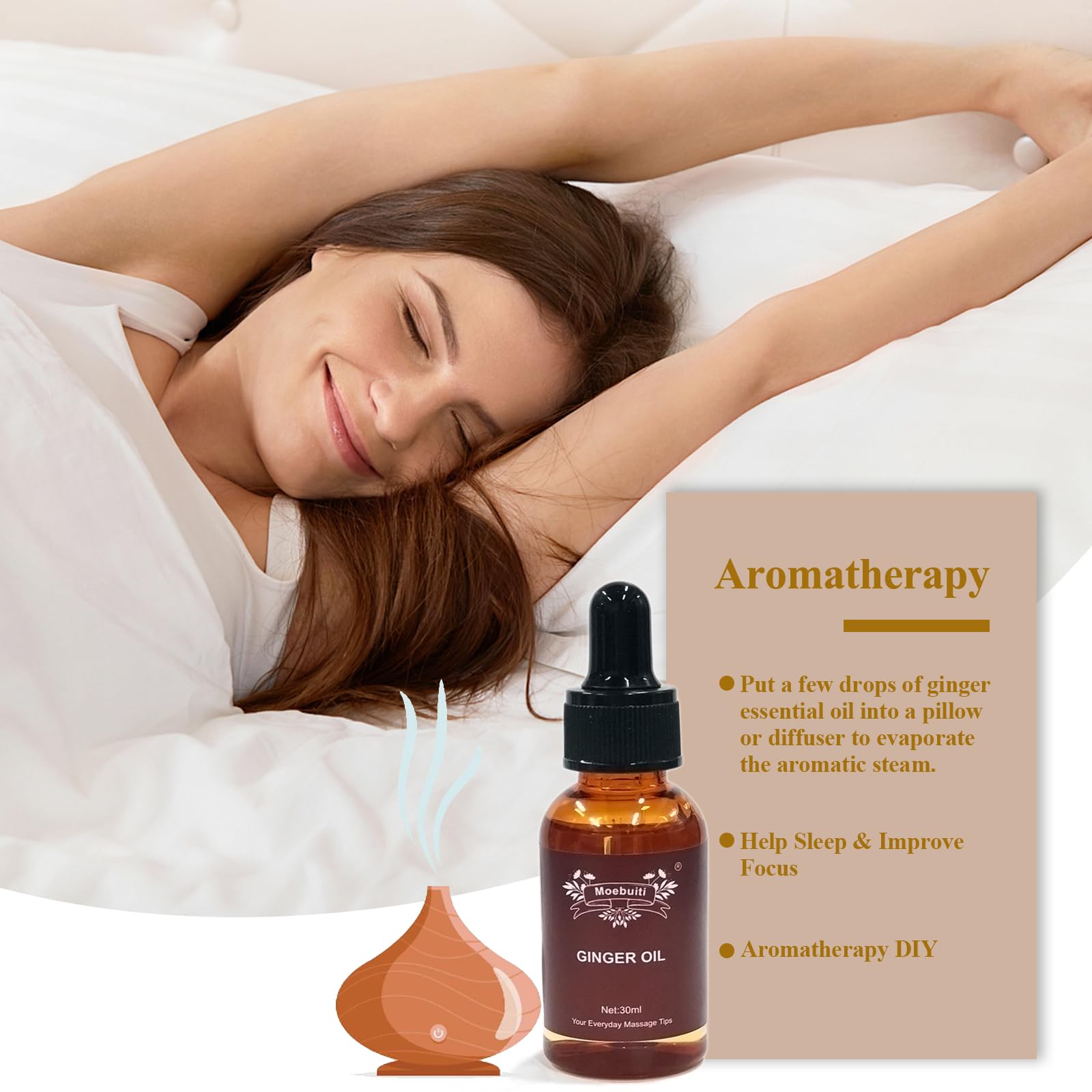 Relaxing massage with ginger oil