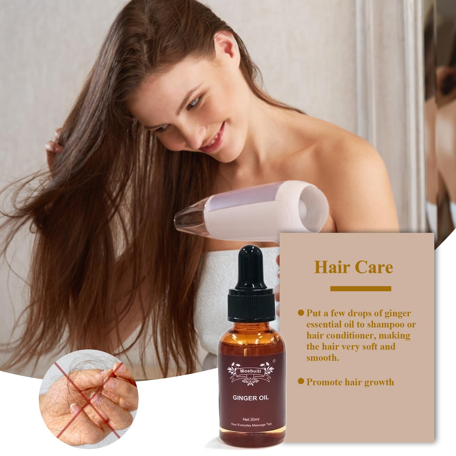 Ginger oil for baths, hair care and skin