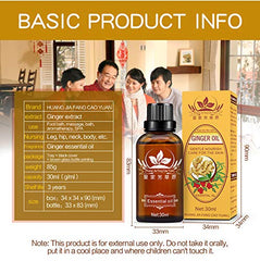 Ginger oil applied to skin for nourishment