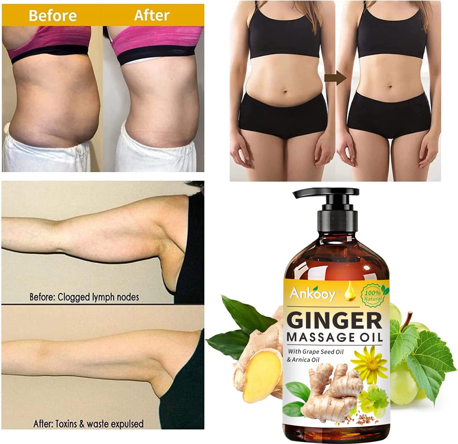 Ingredients: arnica, vitamin E, grape seed oil and ginger