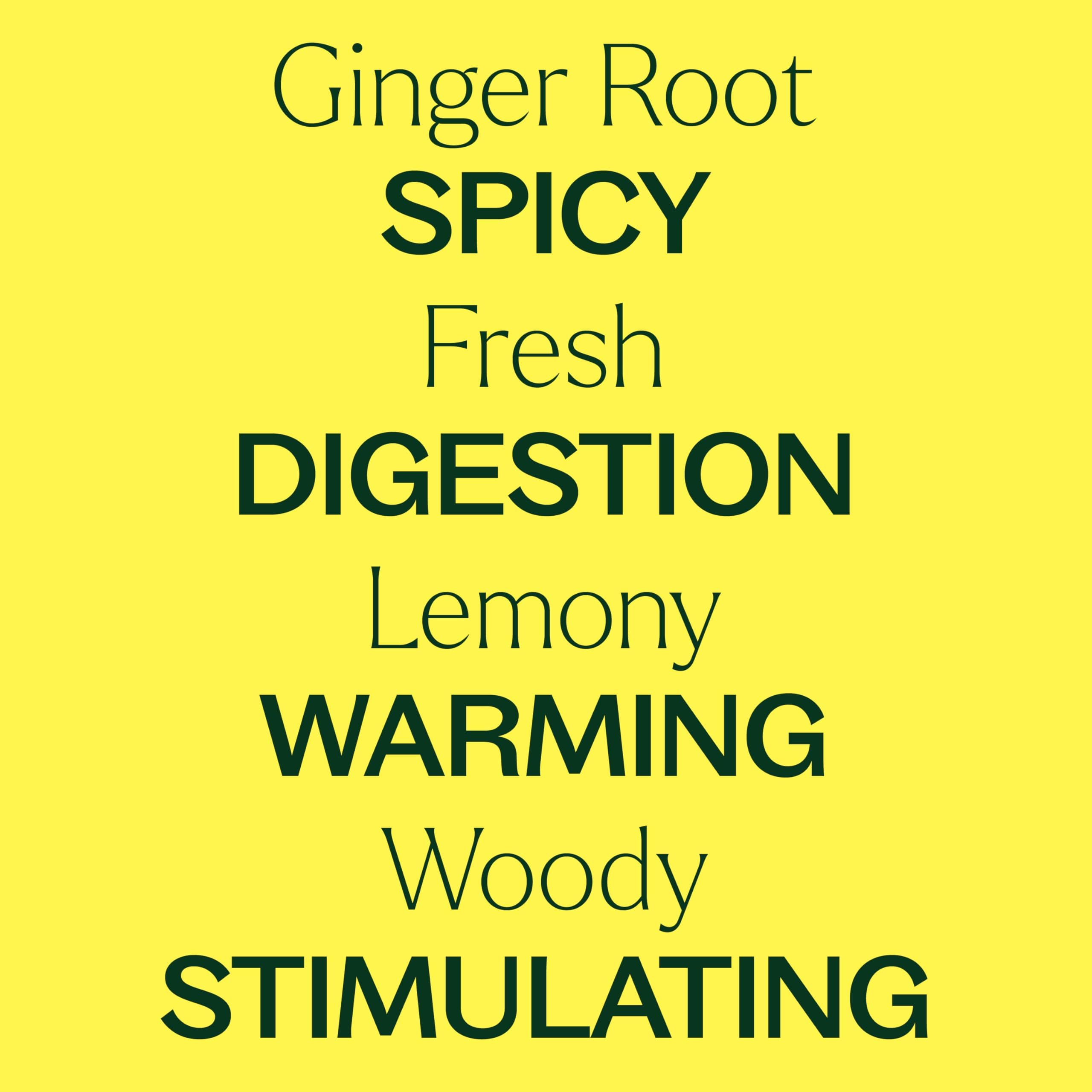 Ginger oil bottle shown for diffuser use