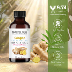 Ginger essential oil diffusing for aromatherapy