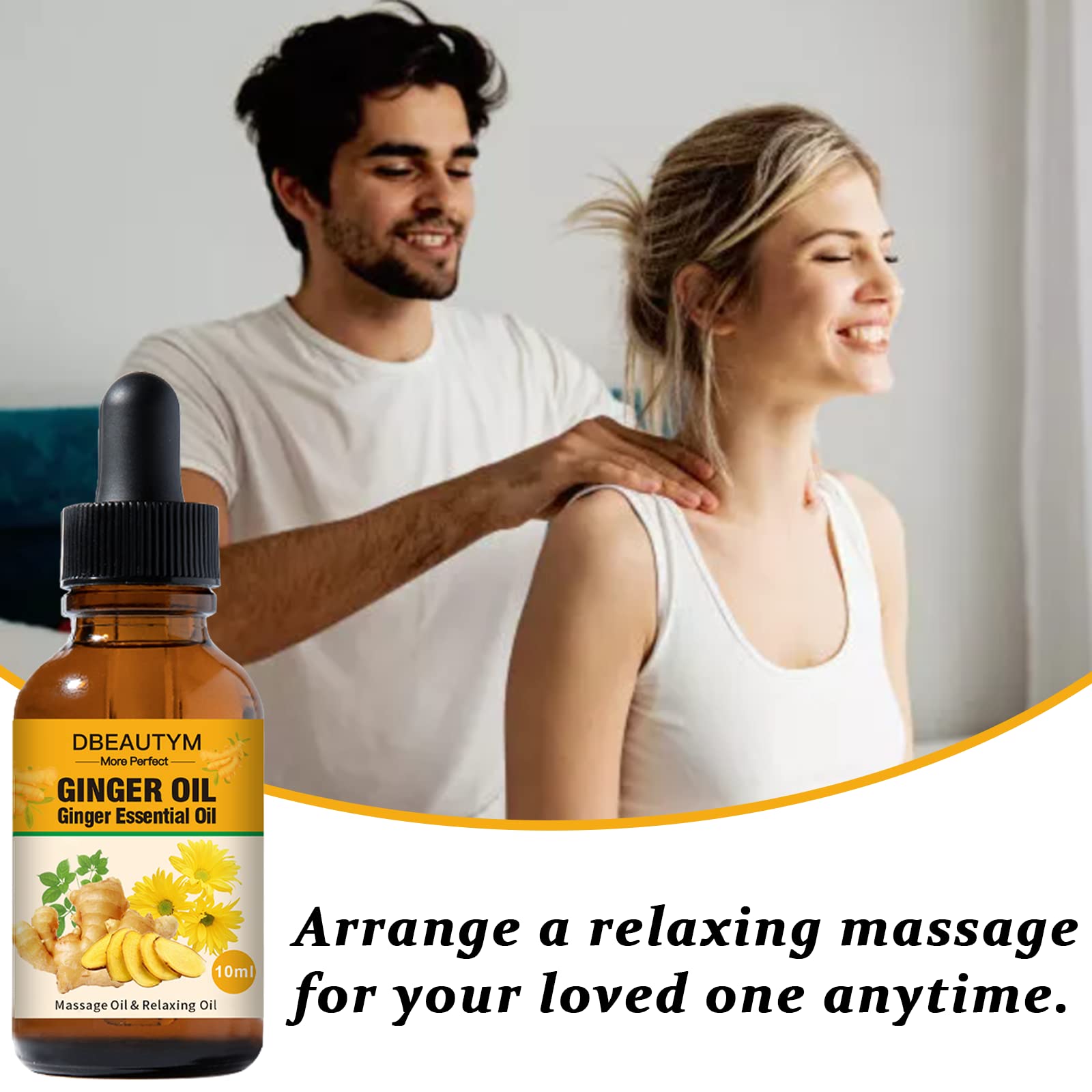 Travel friendly ginger oil bottle for lymphatic drainage