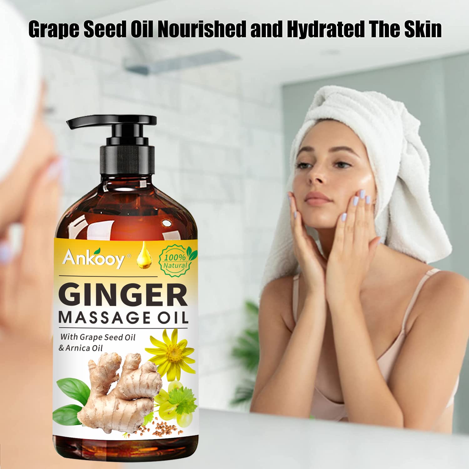 Ginger massage oil for spa or home use