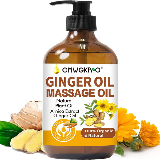 Ginger Oil bottle and label for ginger massage oil
