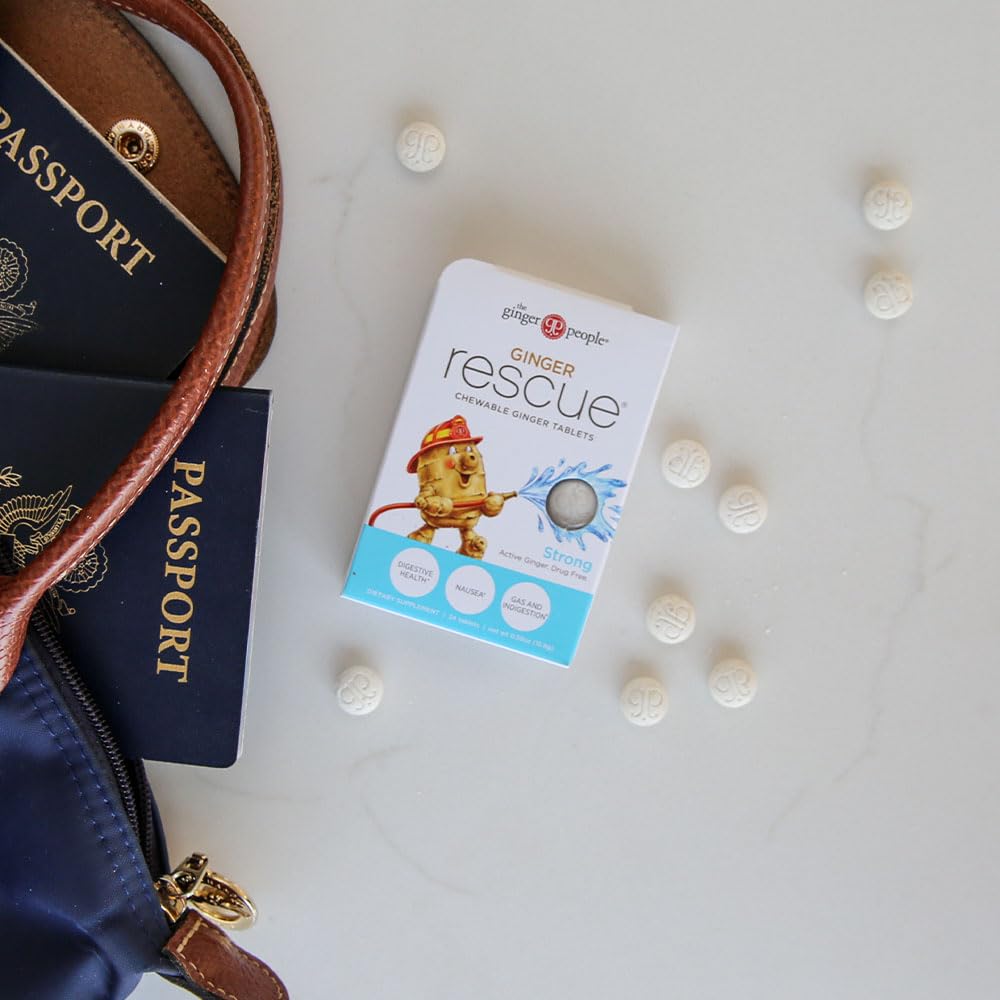 The Ginger People brand packaging for Ginger Rescue Chewable Tablets