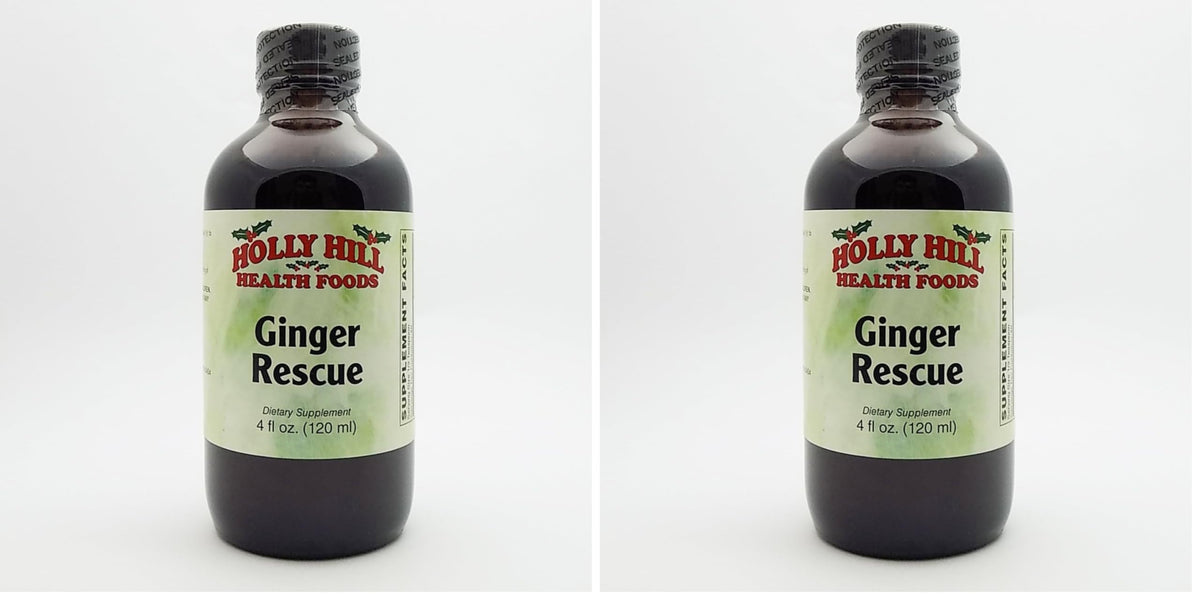 Holly Hill Health Foods Ginger Rescue Syrup 4oz bottle in a pack of 2