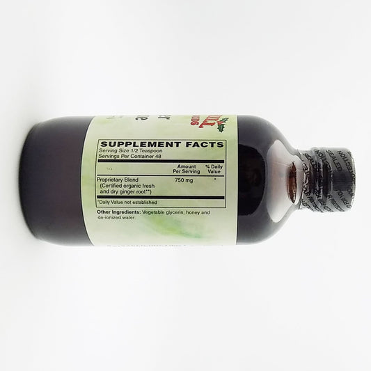 Ginger Rescue Syrup label showing ingredients