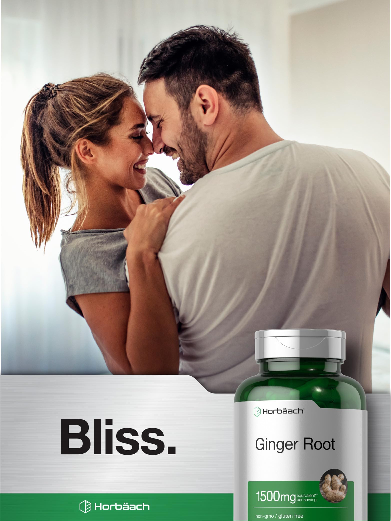 Close-up of Ginger Root Capsules 1500 mg Quick-Release formula