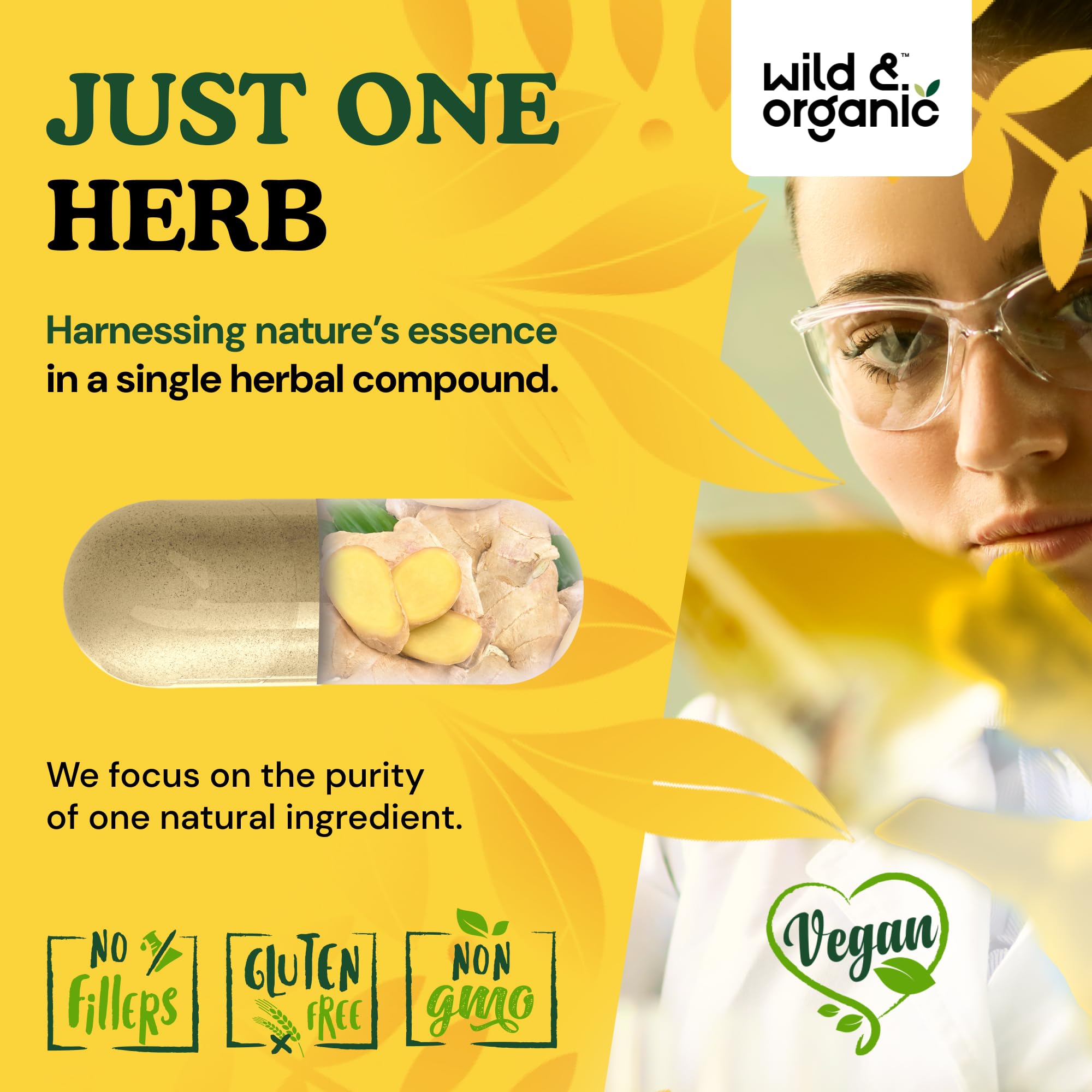 60-day supply bottle label for ginger root capsules