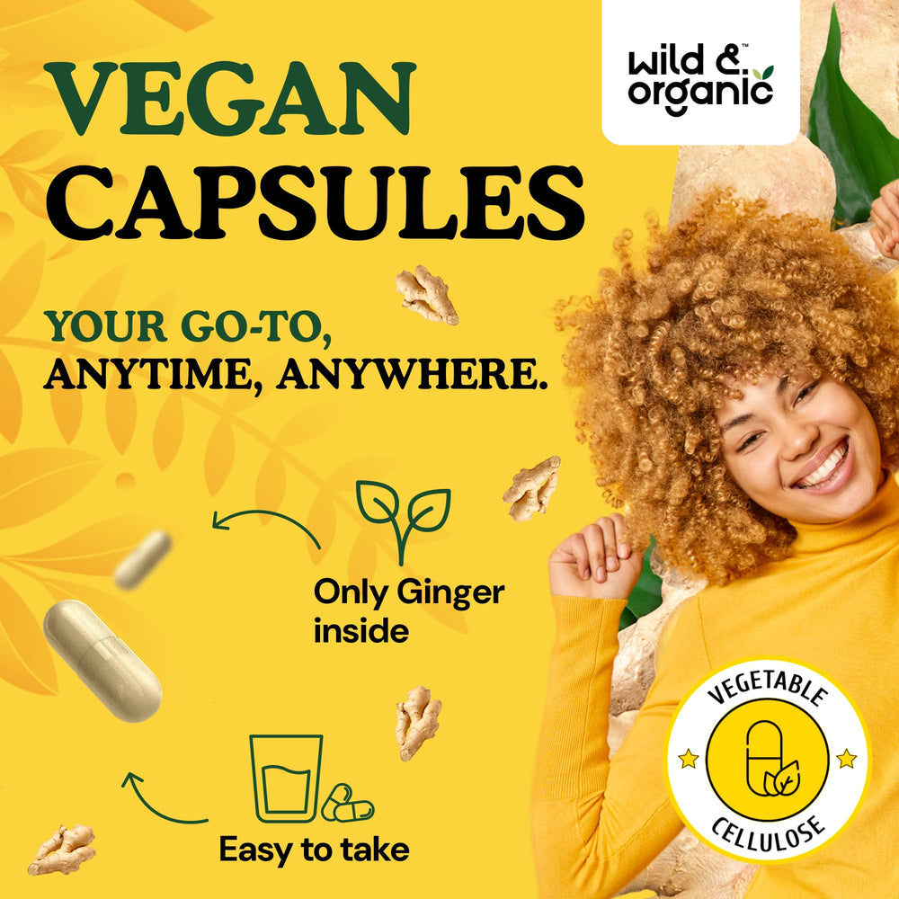 Two easy-to-swallow ginger root capsules