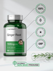 Packaging of Horbaach Ginger Root Capsules with ingredients