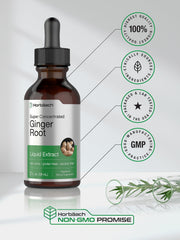 Dropper of ginger root liquid extract