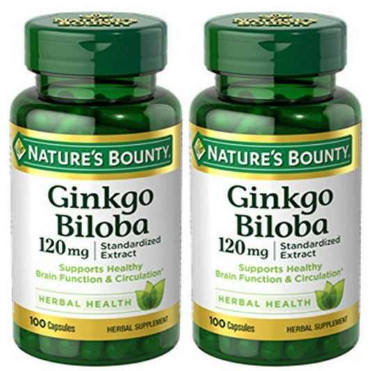 Nature's Bounty Ginkgo Biloba 120 mg bottle - 2-pack, 100 capsules