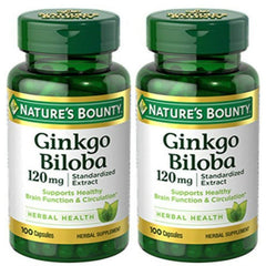 Nature's Bounty Ginkgo Biloba 120 mg bottle - 2-pack, 100 capsules