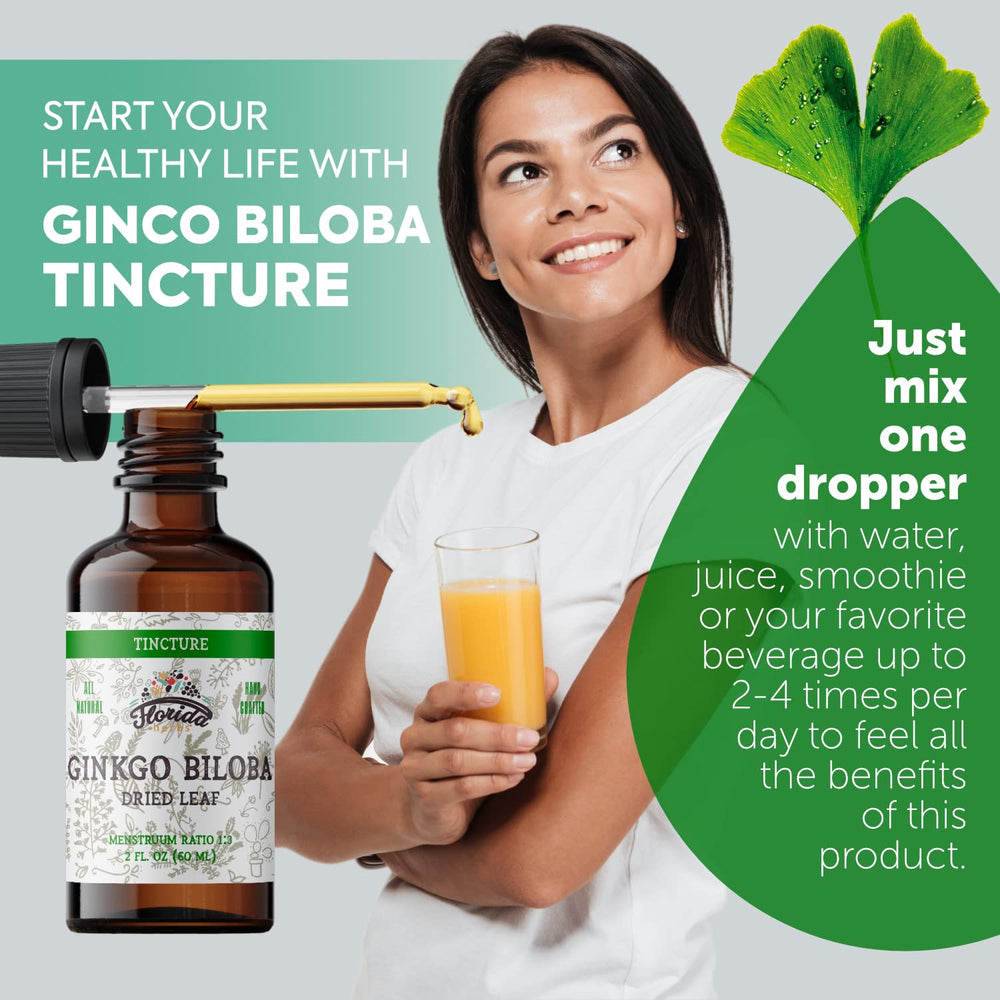 Dried Ginkgo Biloba leaves used in tincture