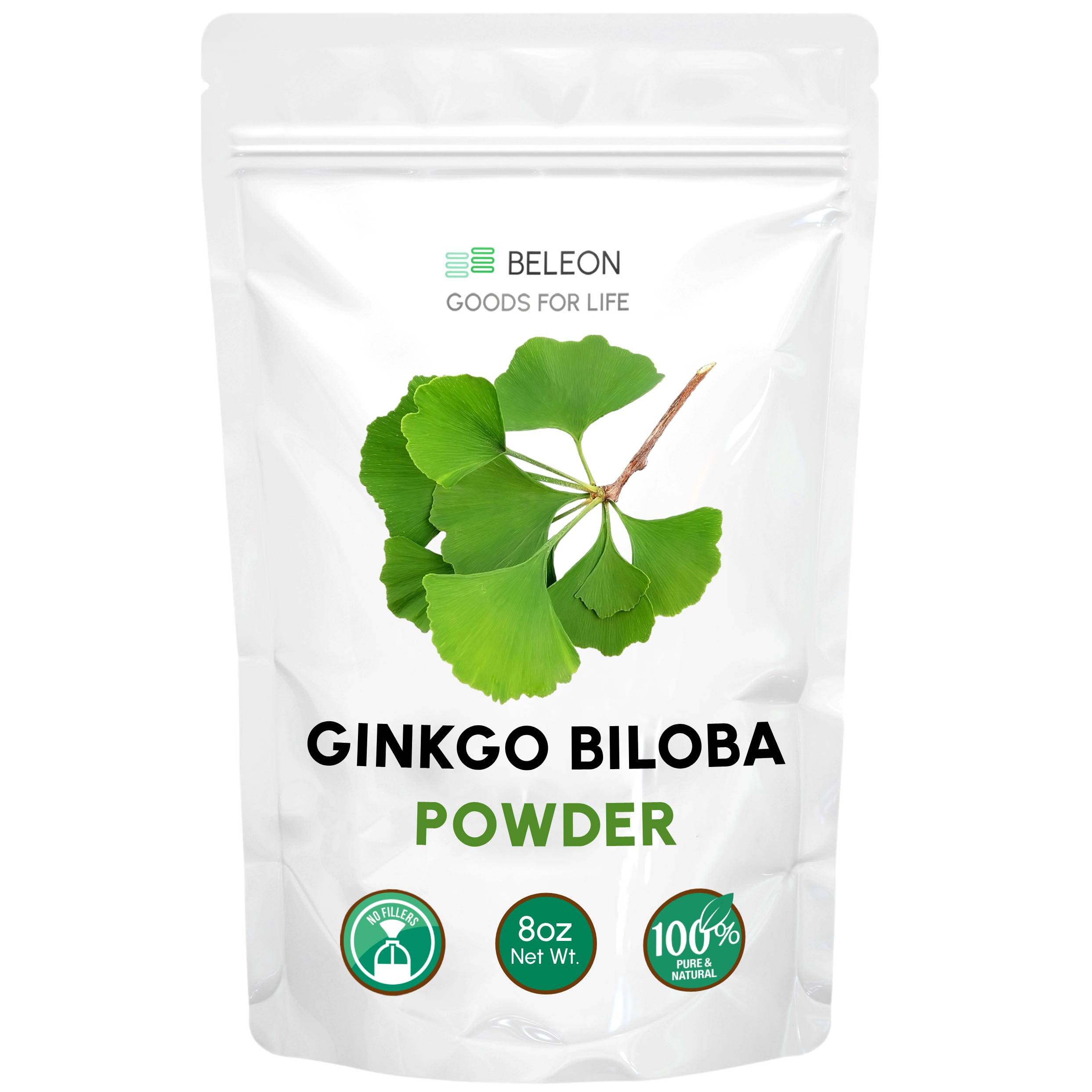 Ginkgo Biloba Powder 8 oz front view
