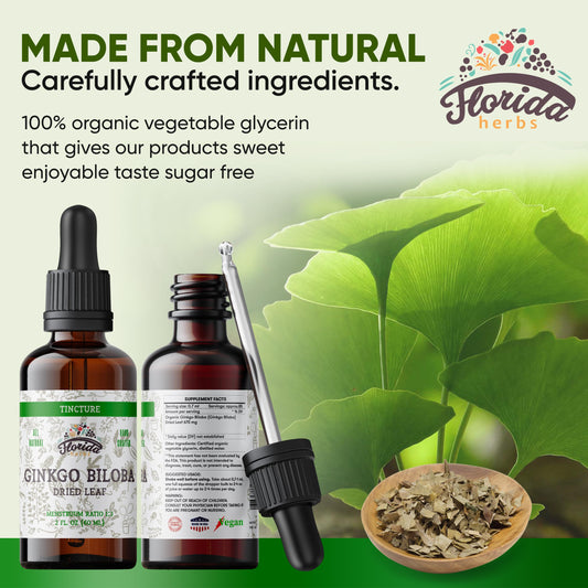 Ginkgo Biloba tincture bottle label close-up