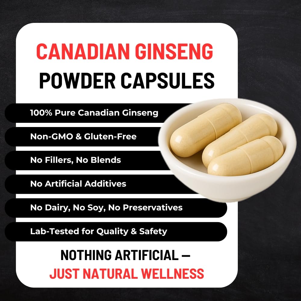 Ginseng powder capsules with packaging