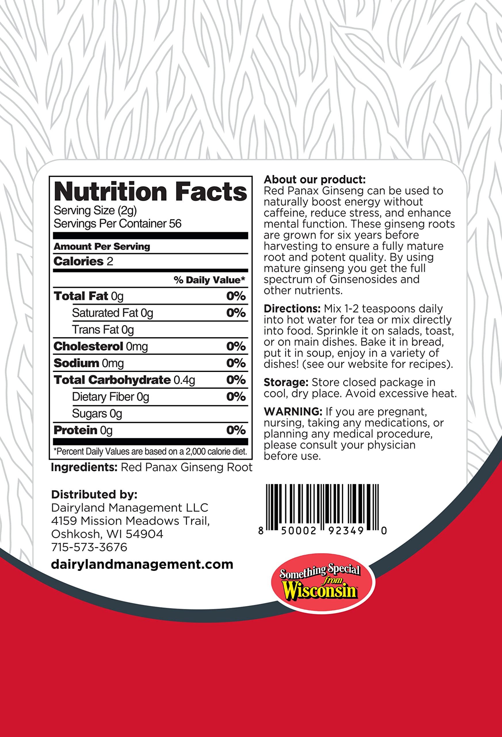 Ginseng powder used in coffee and other beverages
