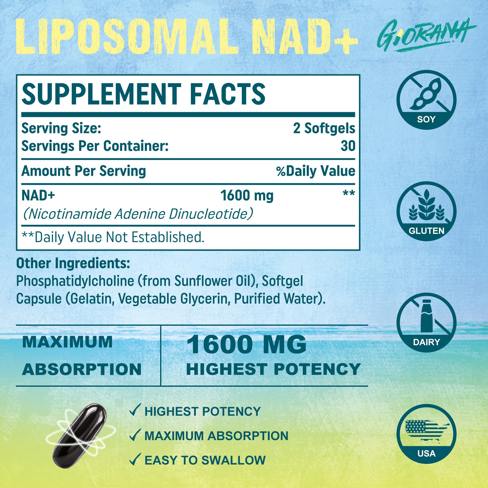 Liposomal NAD+ absorption technology illustration