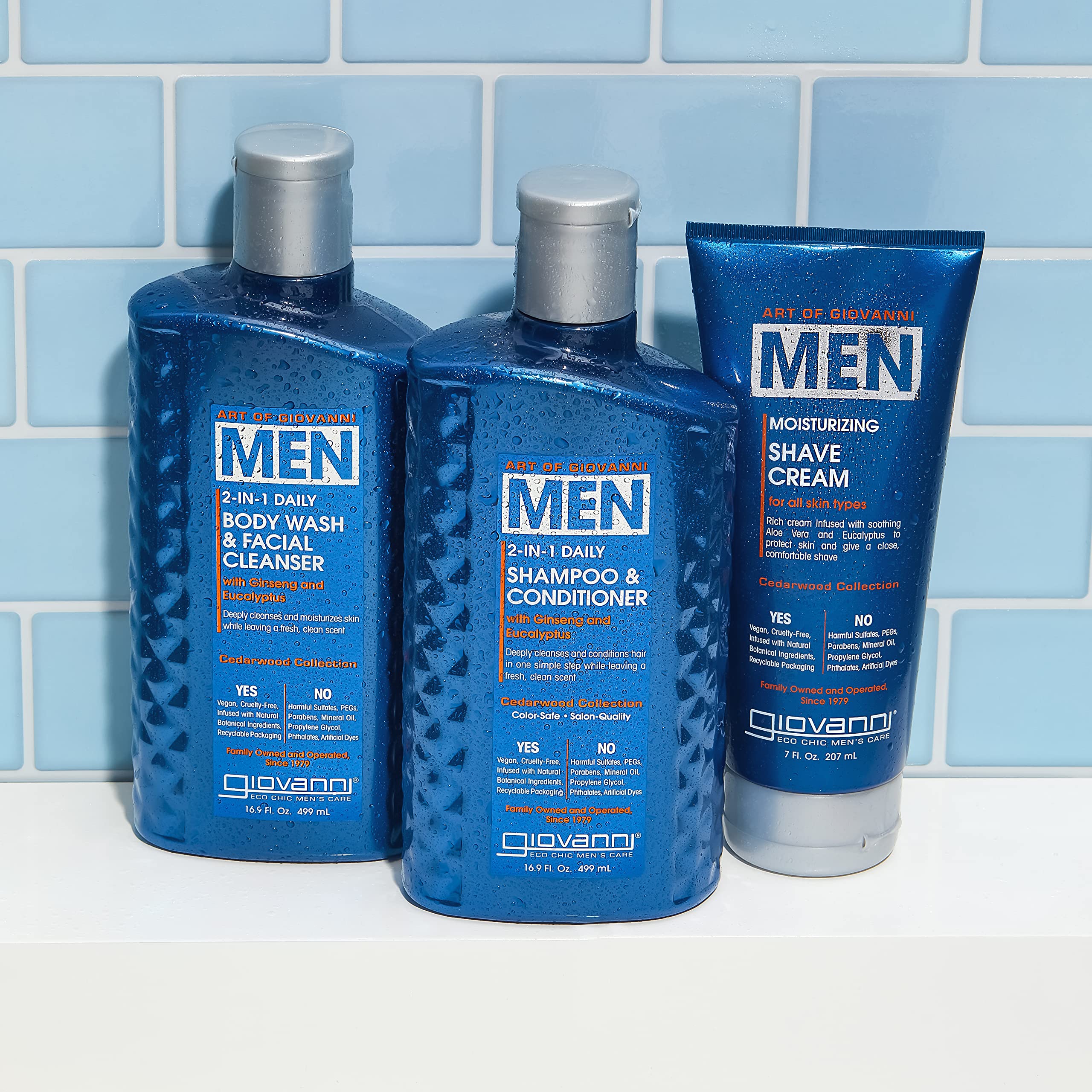 Giovanni Cream Shave Cedarwood lather application demonstrates easy foam for comfortable shave