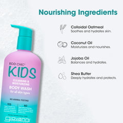 GIOVANNI Eco Chic KIDs Body Wash being used in shower