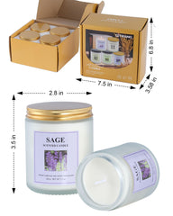 Sage candles in outdoor garden/patio setting