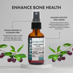 Back label details on GIVOL Calcium Citrate spray bottle