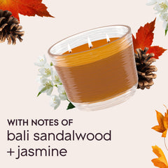 Close up of creamy sandalwood and musk notes in Glade Cashmere Woods