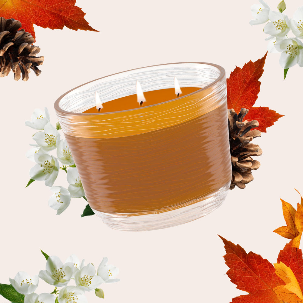 Room ambiance with Glade Cashmere Woods 3-Wick Candle