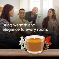 Lifestyle shot of candle in a cozy living room