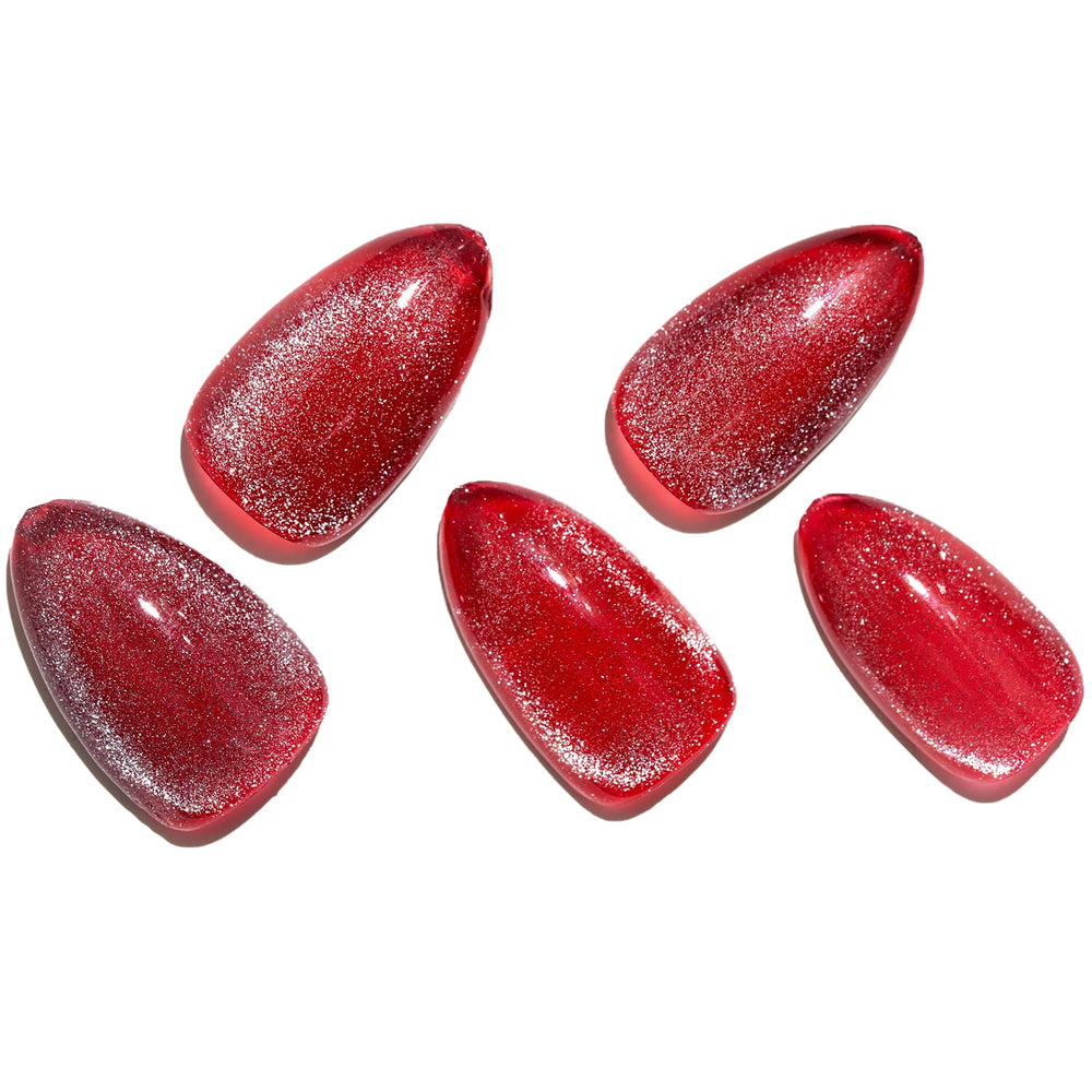 GlamerMaid ombre rouge glitter nails offer luxury shimmer for parties and special occasions.