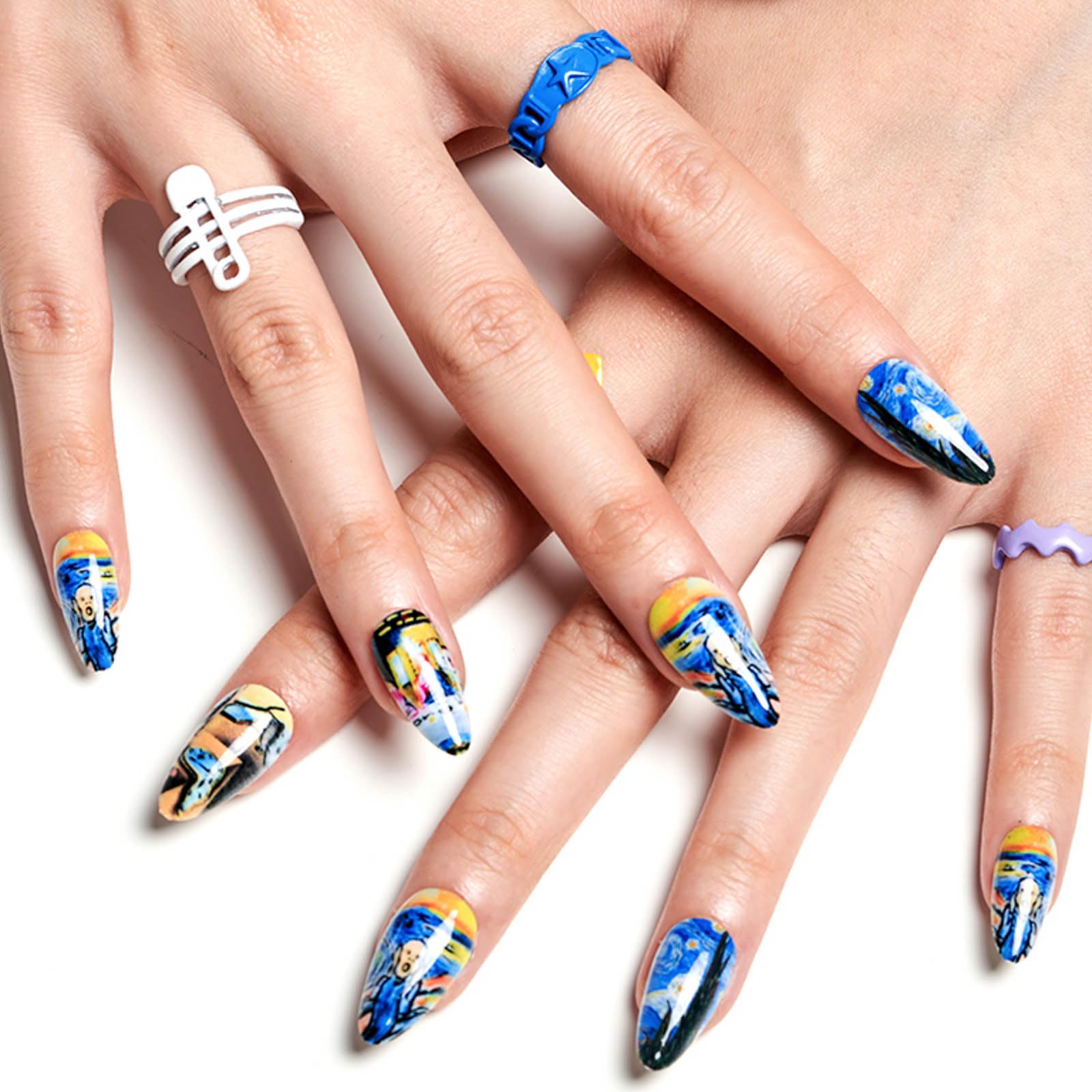 GLAMERMAID almond-design press-on nails for an instant salon-like manicure at home.