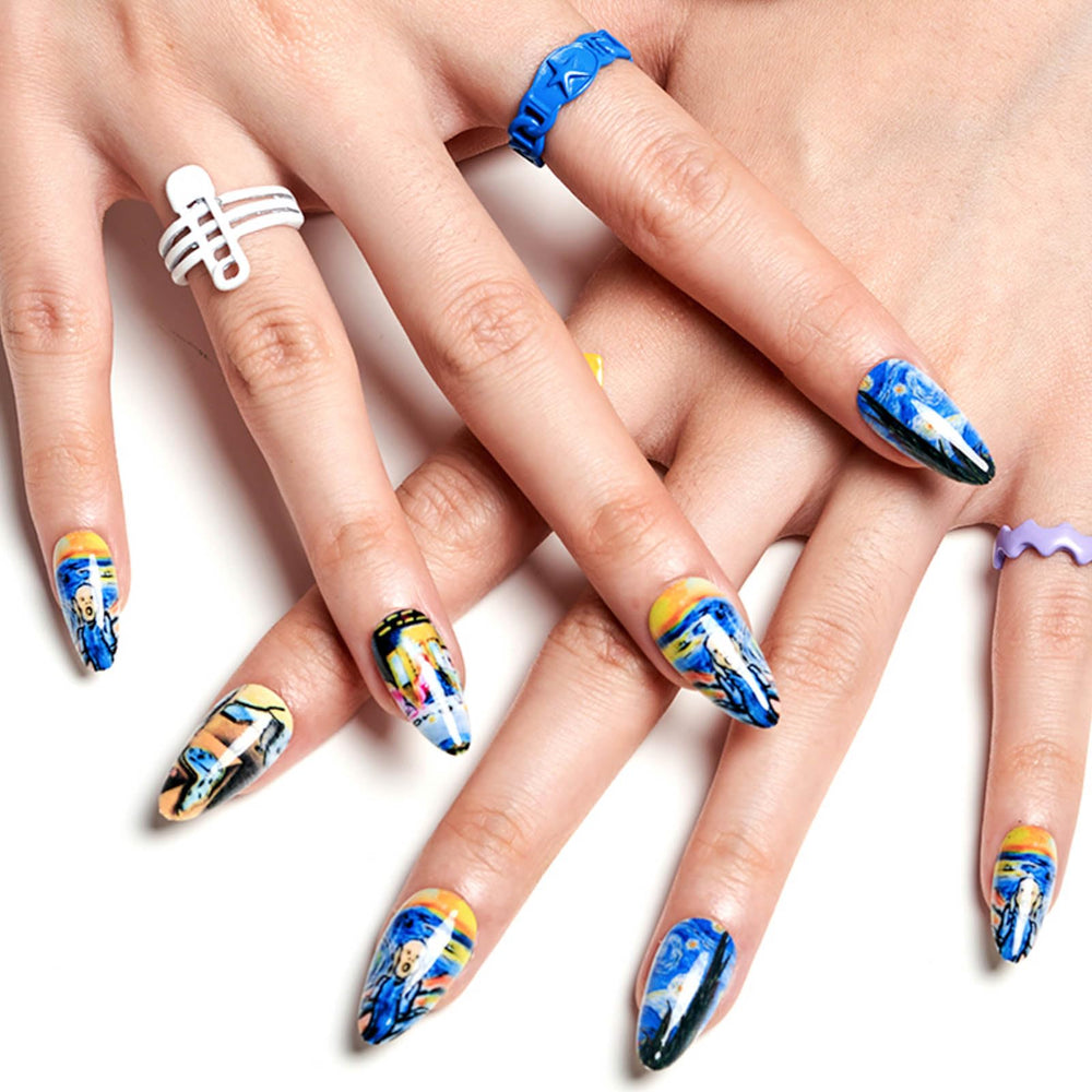 GLAMERMAID almond-design press-on nails for an instant salon-like manicure at home.