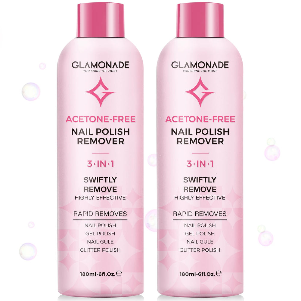 Glamonade gel remover bottle pour for precise application and quick lift.