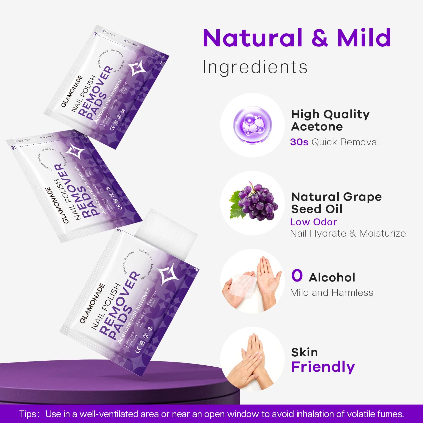 Glamonade grape-fruit scented polish remover experience