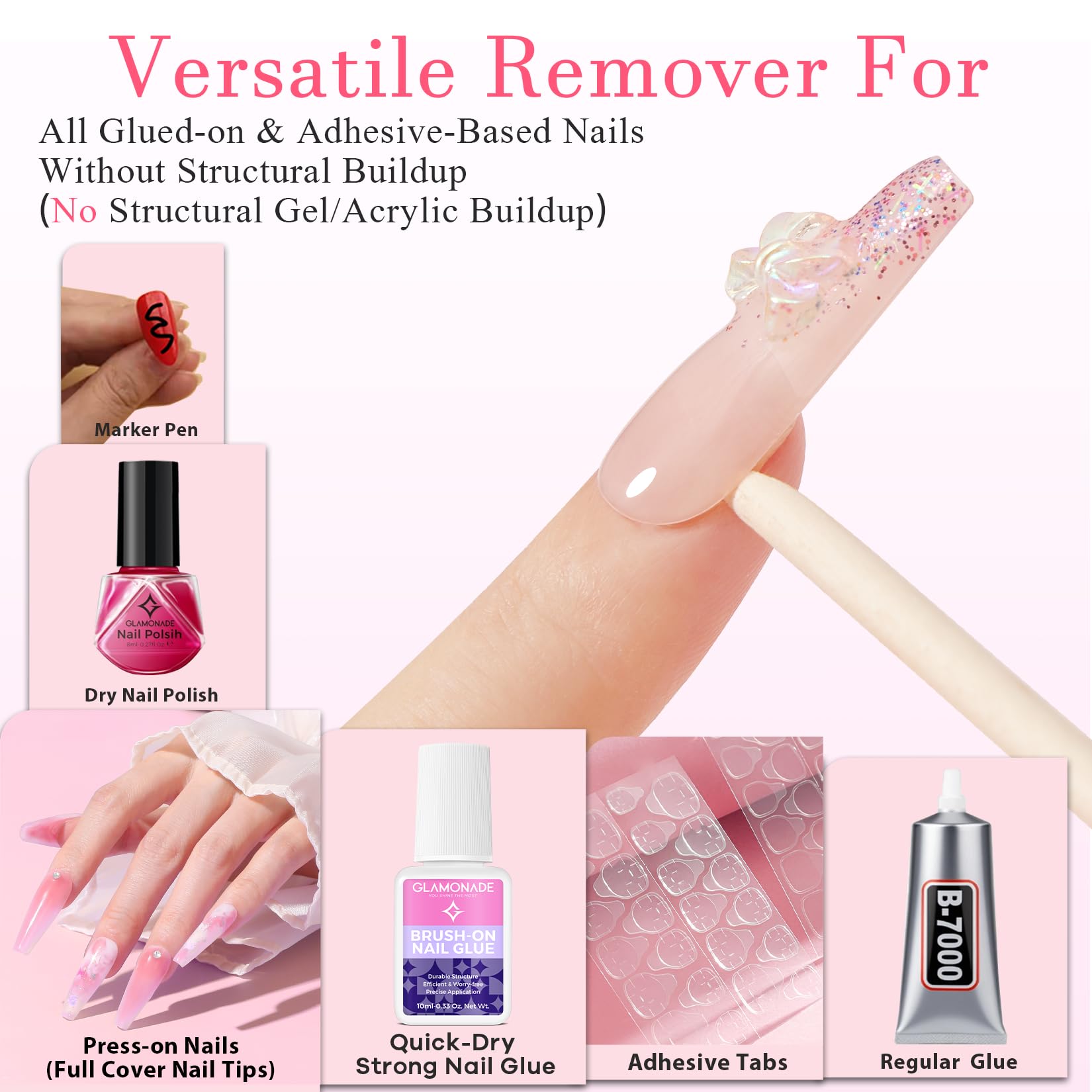 Glamonade odorless formula offers hassle-free removal with no strong fumes.