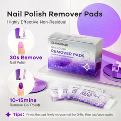 Glamonade pad dissolving stubborn polish without residue