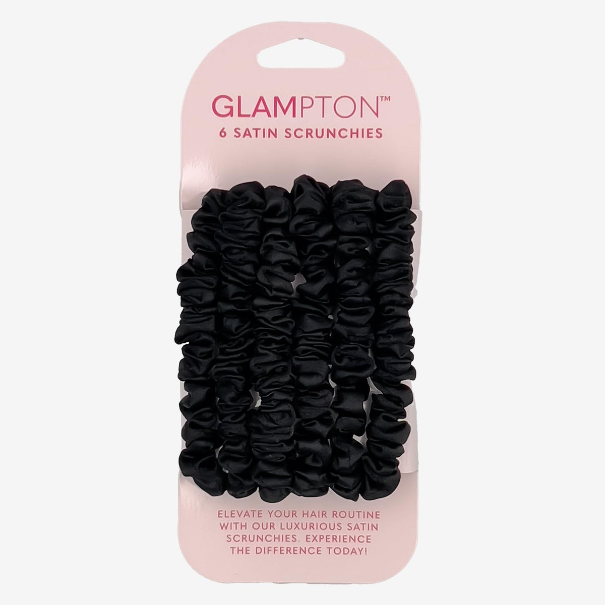 Glampton Satin Scrunchies close-up texture, smooth and frizz-resistant for daily wear.