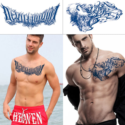 Glaryyears wings-and-letters tattoo sheet for striking, personalized body art.