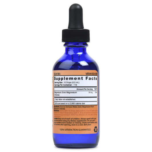 Dropper included with glass bottle magnesium supplement for easy dosing