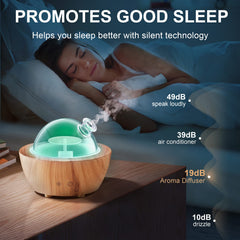 Whisper-quiet 280ml diffuser in use with auto-off feature
