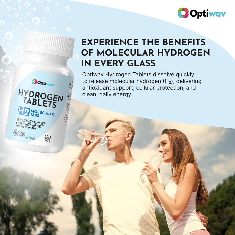 Glass of hydrogen-enriched drink